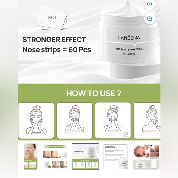 Set of 2 Lanbena Blackheads Removers Strips - Picture 2 of 6